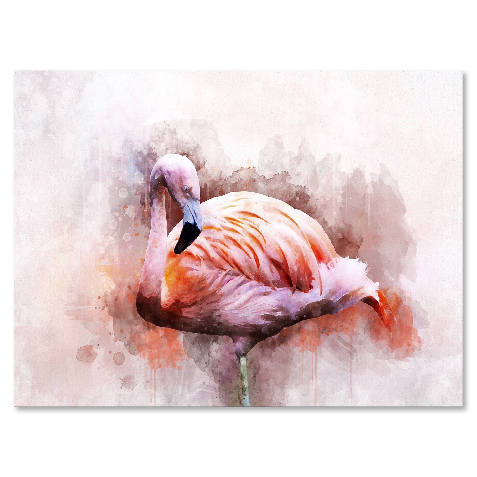 Designart - Portrait of Pink Flamingo III